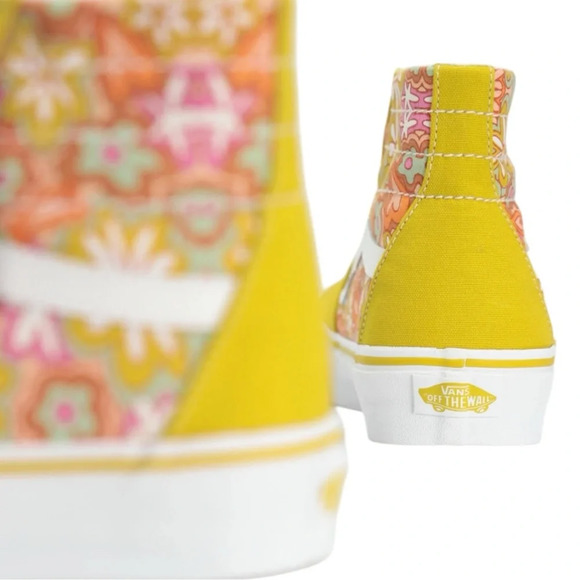 Vans Floral Yellow and Orange Sneakers UNISEX MEN 5.5  WOMEN 7 - Picture 8 of 9